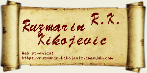 Ruzmarin Kikojević vizit kartica